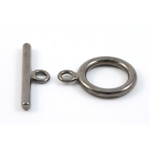 Toggle rond 25mm nickel noir 
